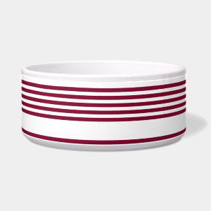 Burgundy red and white five stripe pattern