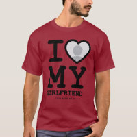 Burgundy Red Black I Love My Girlfriend Photo Text