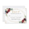 Burgundy Red Blush Floral Blue Gold Glitters RSVP