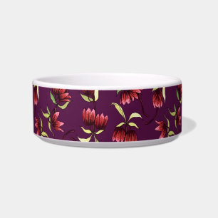 Burgundy Red Blush Pink Rustic Bohemian Floral Bowl