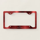 Burgundy Red Brushed Metal Monogram Girly Script