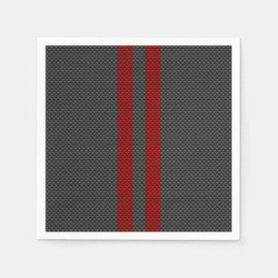Burgundy Red Carbon Fibre Like Racing Stripes Napkin