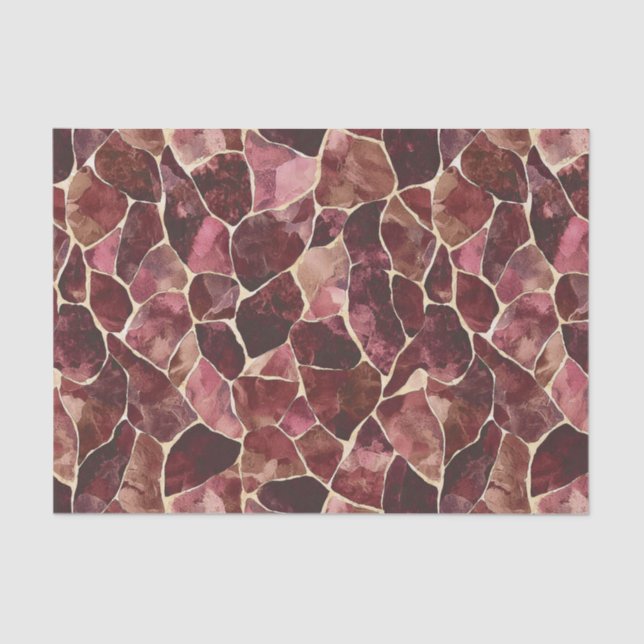 Burgundy Red Chic Abstract Bridal Shower Tissue Paper (Front)