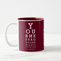 Burgundy Red Custom Message Fun Eyesight Chart