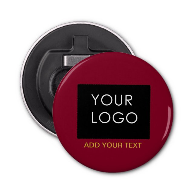Burgundy Red Customisable Business Add Your Logo  Bottle Opener (Front)
