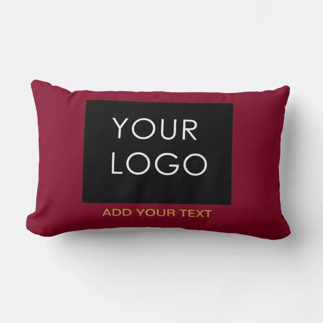 Burgundy Red Customisable Business Add Your Logo   Lumbar Cushion (Front)