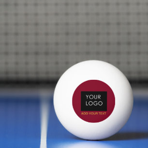 Burgundy Red Customizable Business Add Your Logo   Ping Pong Ball