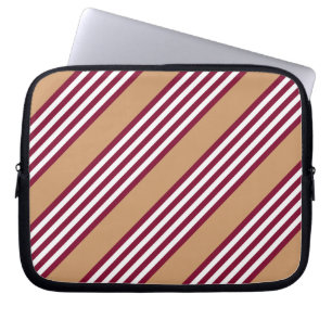 Burgundy red five stripes pattern laptop sleeve