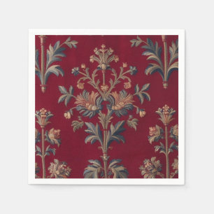 Burgundy red floral embroidery bag napkin