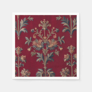 Burgundy red floral embroidery bag napkin