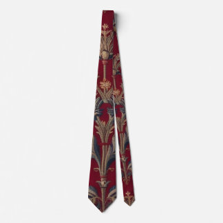 Burgundy red floral embroidery bag tie