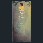 Burgundy red floral lantern light Wedding Programs<br><div class="desc">Hanging lantern lights rustic garden wedding programs</div>