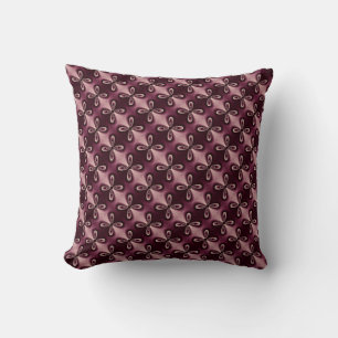 Burgundy Red Floral Petal Digital Pattern Cushion