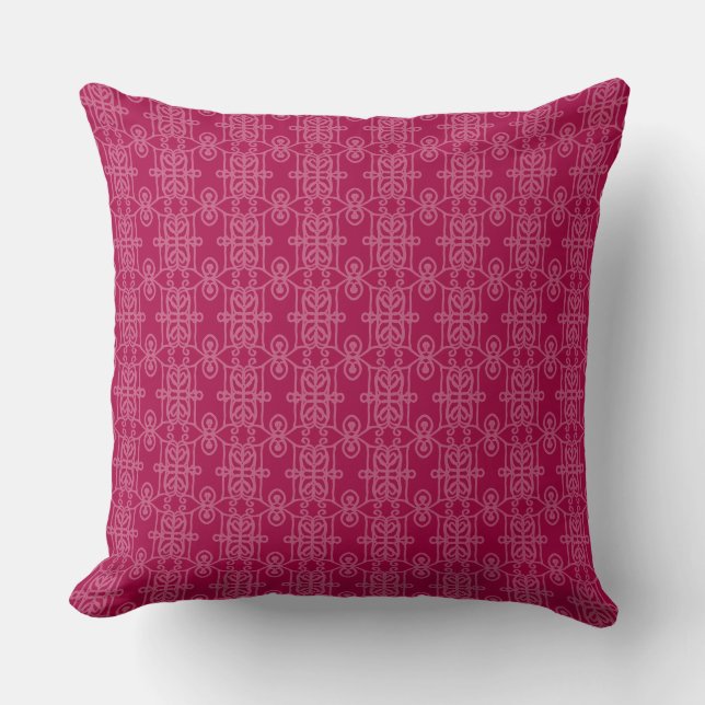Burgundy Red Geometric Shape Pattern Cushion (Front)
