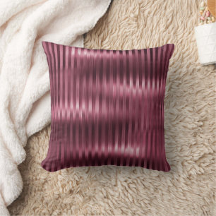 Burgundy Red Glam Stripes Cushion