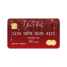 Burgundy Red Glitter Credit