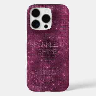 Burgundy Red Glitzy Chic Glam Sparkle iPhone 16 Pro Case