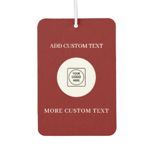 Burgundy Red Logo Text Business Branding Design Car Air Freshener