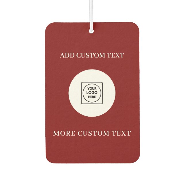 Burgundy Red Logo Text Business Branding Design Car Air Freshener (Front)