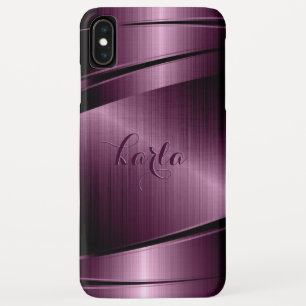 Burgundy-Red Metallic Geometric Design iPhone XS Max Case