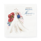 Burgundy Red Navy Blue Flowers Dress Bridal Shower