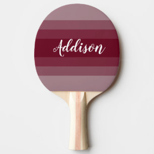 Burgundy Red Ombre Stiped Ping Pong Paddle