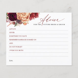 Burgundy Red Orange Fall Flowers Advice Card