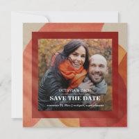 Burgundy Red Orange Pink Fall Photo Save the Date