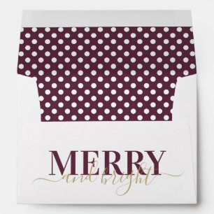 Burgundy red polka dot pattern Christmas Envelope