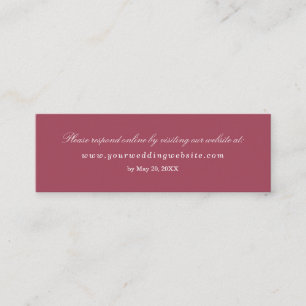 Burgundy Red Poppies Wedding  RSVP Online Website Mini Business Card