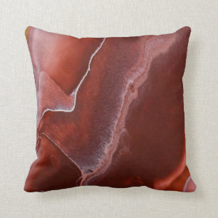 Burgundy Red Rock Marble Stone Abstract Maroon Cushion