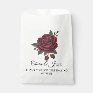 Burgundy Red Rose Moody Dark Romance Wedding Favou Favour Bag