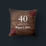 Burgundy Red Rose Rustic 40th Wedding Anniversary Cushion<br><div class="desc">Burgundy Red Rose Rustic 40th Wedding Anniversary Gift Pillow

See matching invitation and collection in Niche and Nest Store</div>