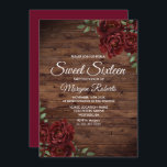 Burgundy Red Rose Rustic Wood Sweet 16 Invite<br><div class="desc">Burgundy Red Rose Rustic Wood Sweet 16 Invite

See matching collection in store</div>