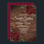 Burgundy Red Rose Rustic Wood Sweet 16 Invite<br><div class="desc">Burgundy Red Rose Rustic Wood Sweet 16 Invite

See matching collection in store</div>
