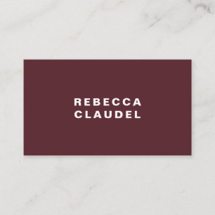 Burgundy Red Simple Personalised Business cards