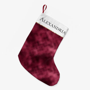 Burgundy Red Small Christmas Stocking