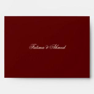 Burgundy Red Vintage Islamic Muslim Wedding Envelope
