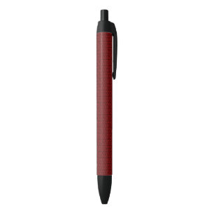 Burgundy Red Weave Mesh Look Black Ink Pen