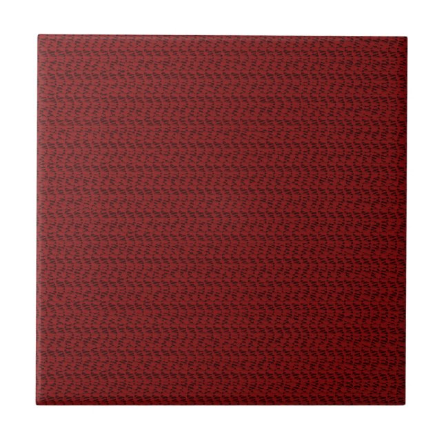 Burgundy Red Weave Mesh Look Ceramic Tile (Front)