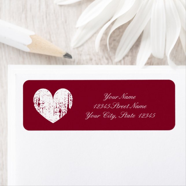Burgundy red wedding custom return address labels (Insitu)