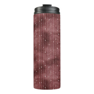Burgundy Red White Candle Thermal Tumbler