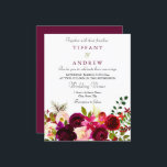Burgundy Red Wine Floral Budget Wedding Invitation<br><div class="desc">Burgundy Red Wine Floral Budget Wedding Invitation</div>