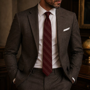 Burgundy Regency Stripe Tie