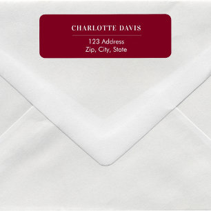 Burgundy return address return address label