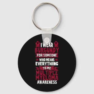 Burgundy Ribbon - Blood Cancer Awareness Key Ring