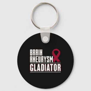 Burgundy Ribbon - Brain Aneurysm Awareness  Key Ring