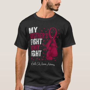 Burgundy Ribbon Brother Sickle Cell Anaemia Awaren T-Shirt