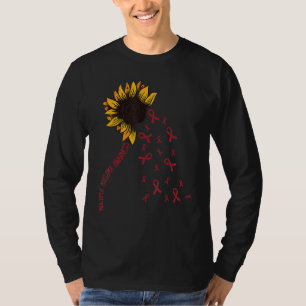 Burgundy Ribbon Multiple Myeloma Awareness Warrior T-Shirt