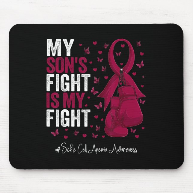 Burgundy Ribbon Son Sickle Cell Anaemia Awareness  Mouse Pad (Front)